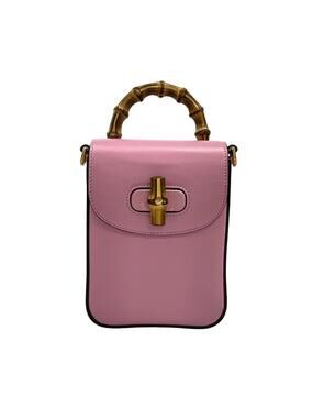 Gucci Bamboo Pink Leather Handbag #305796G73B